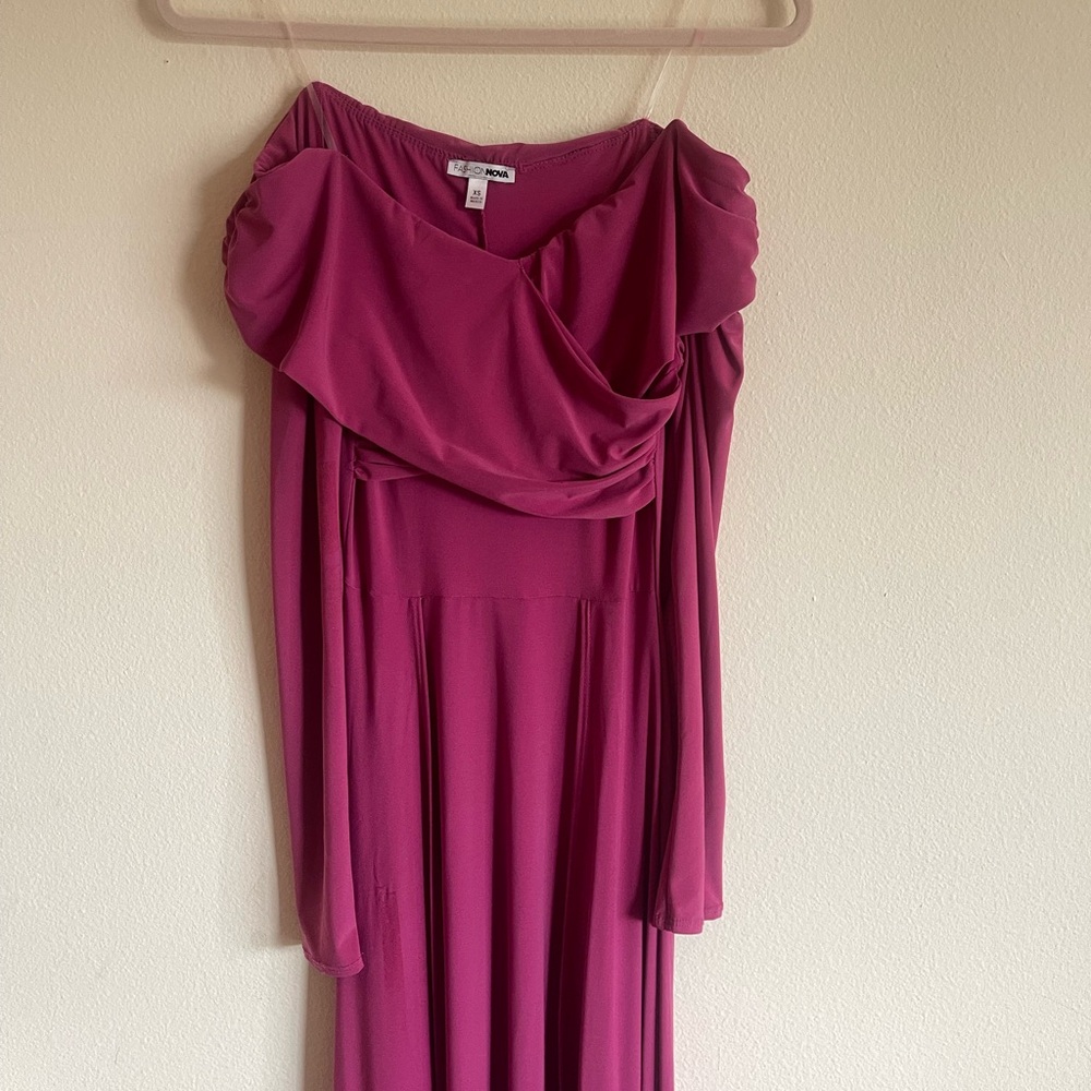 Elegant Pink Off-Shoulder Dress
